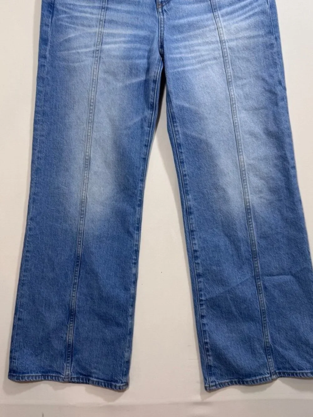 LOFT High Rise Wide Leg Jeans Front Seam Light Wash Women's 28 / 6 Casual Street